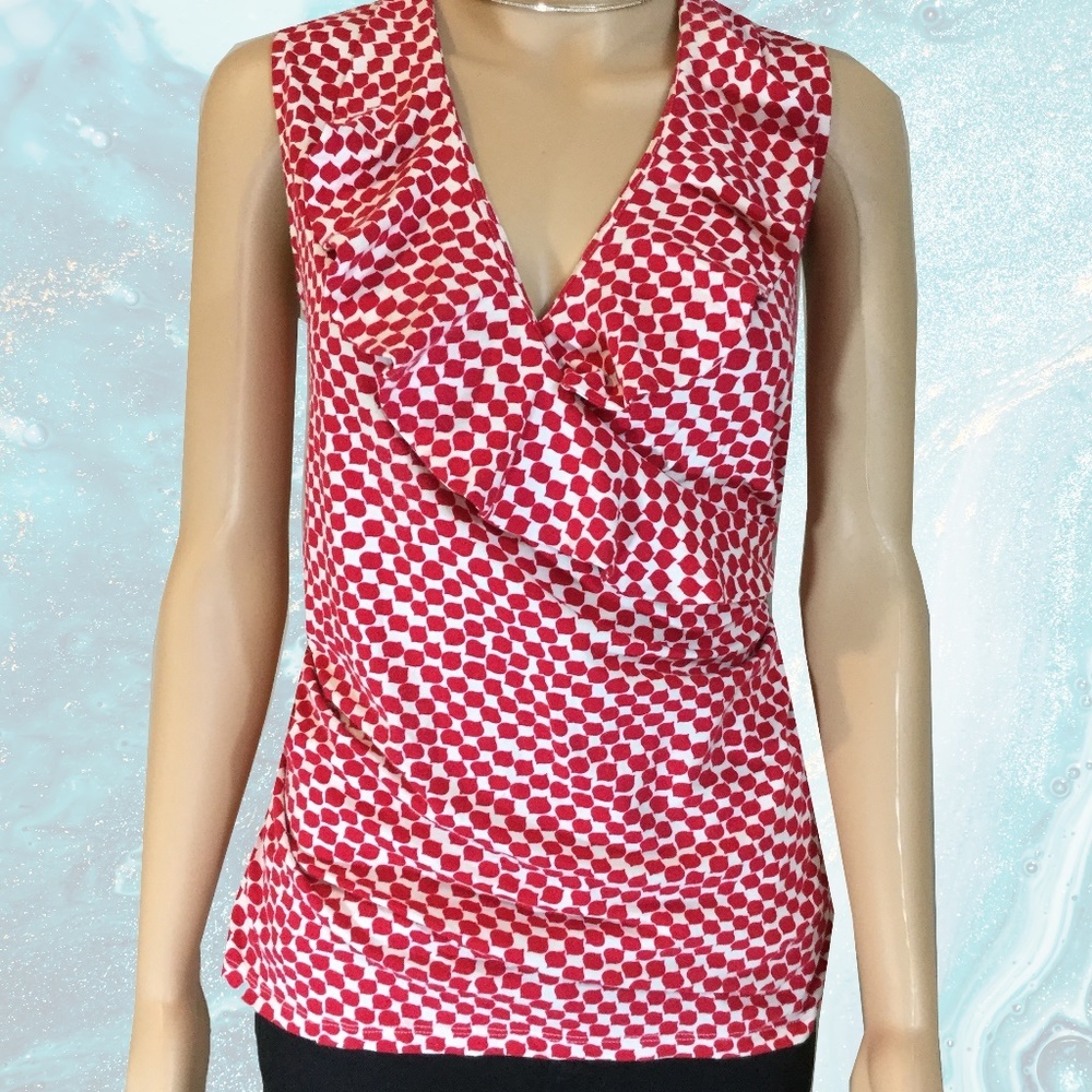Charter Club Ruffle Neck Faux Wrap Top